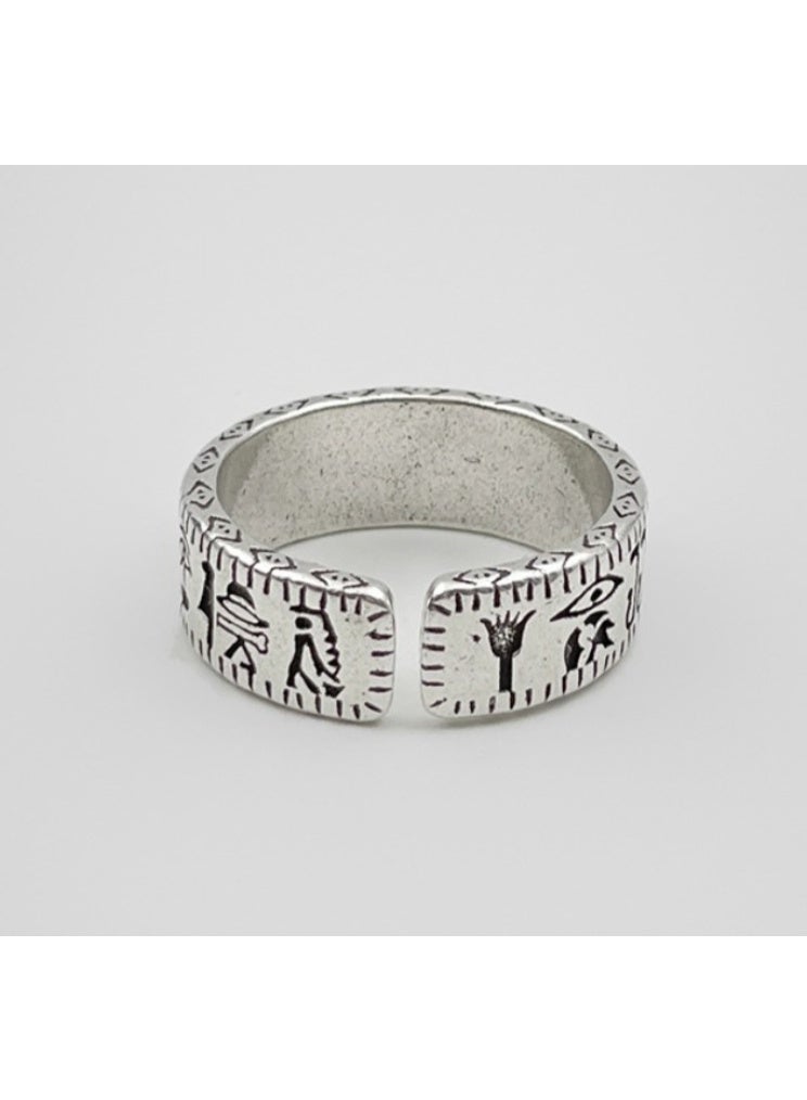 Men Adjustable Ring Sliver S925 Ring Elegant Unique Retro Sliver  Non-Fading Open Ring - Image 3