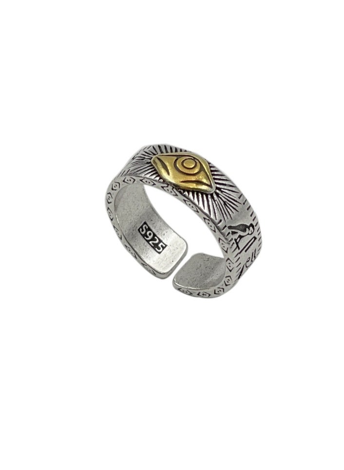 Men Adjustable Ring Sliver S925 Ring Elegant Unique Retro Sliver  Non-Fading Open Ring - Image 4
