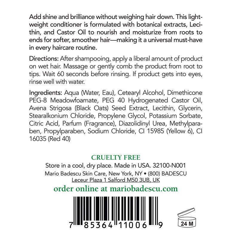 Mario Badescu Hair Rinsing Conditioner - Lightweight Conditioner that Nourishes and Conditions With Castor Oil - Daily Hair Care for Smoother, Shinier Strands, 8 Fl Oz - Image 2