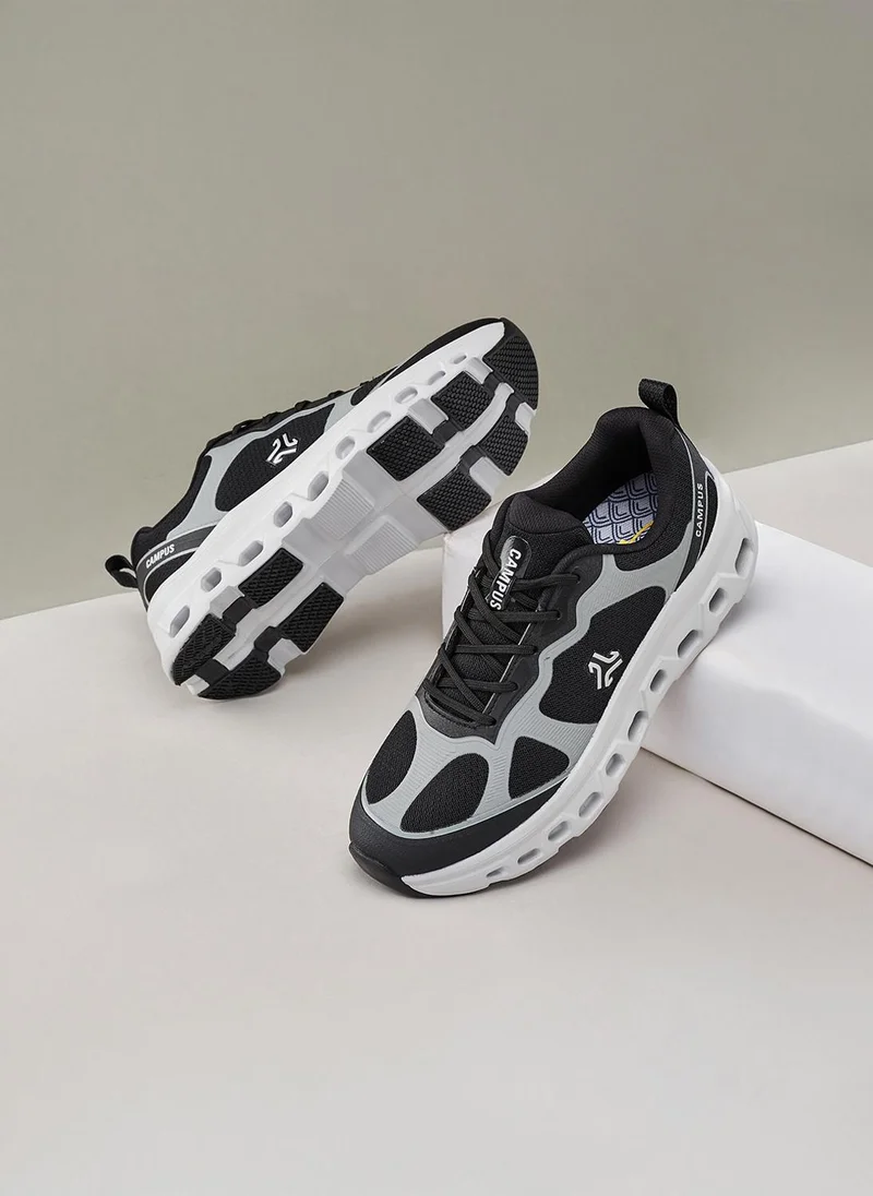 CAMPUS Men Crunk Marathon Cushion Lace-Up Running Shoes-Black