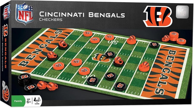 Master Pieces - NFL Checkers, Officially Licensed Cincinnati Bengals Football Board Game for 2 Players, Family Fun for Kids & Adults - Image 1