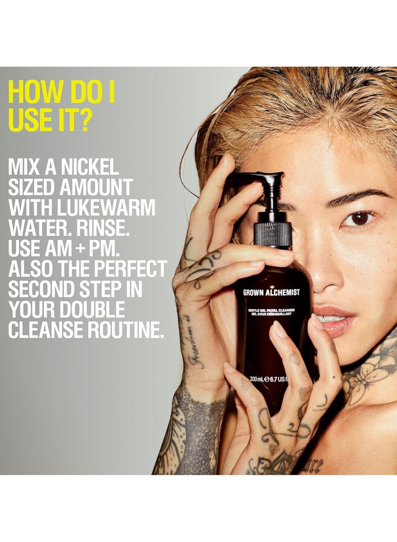 منظف وجه جل لطيف بخلاصة ورق الجيرانيوم وزيت البرغموت وزيت البراعم الوردية  منظف وجه قائم على الزيوت للبشرة الجافة والحساسة غسول وجه مرطب طبيعي يقلل من حب الشباب 200 مل - Image 4