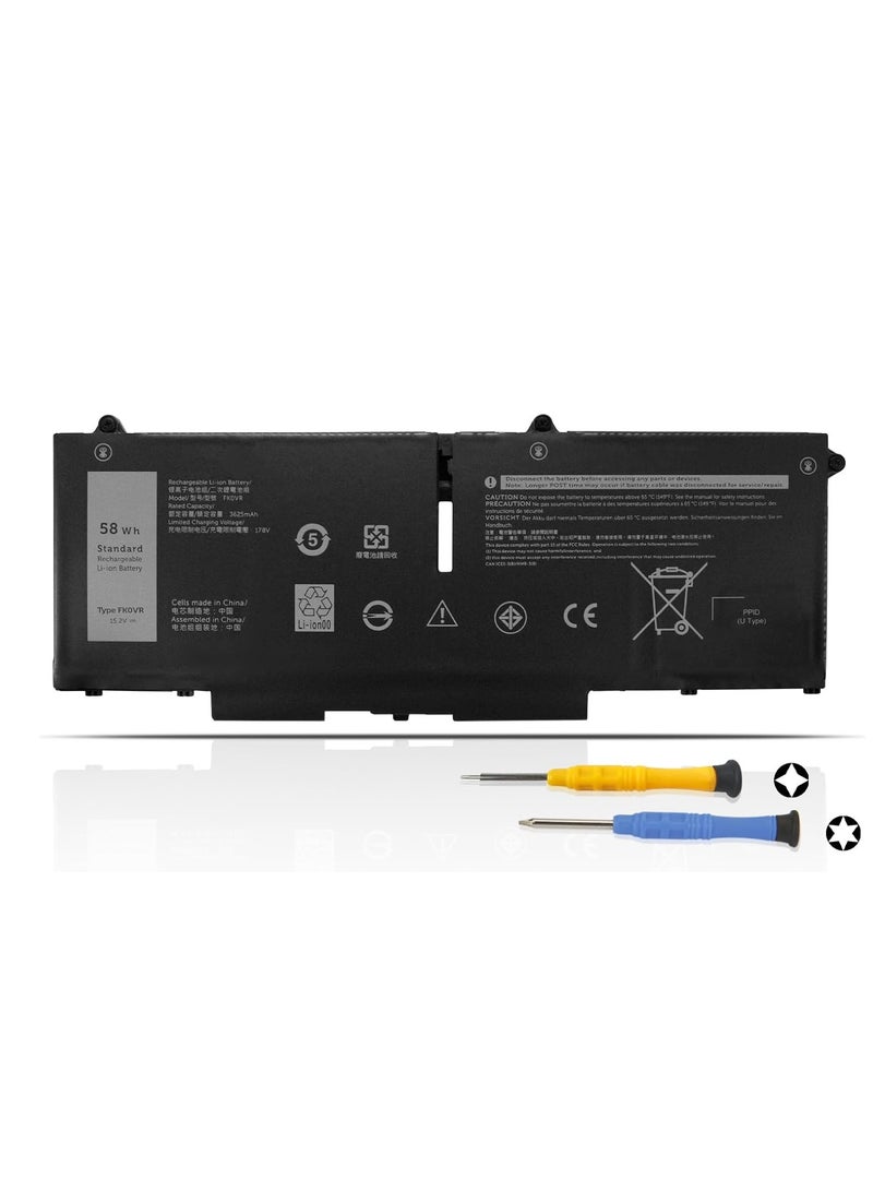 Terabyte REPLACEMENT  58Wh FK0VR 07KRV 293F1 Laptop Battery for Dell Latitude 15 5530 7530 13 5330 7330 14 5430 7430 2-in-1 Precision 3570 Mobile Workstation Series P133G P134G P138G P138G P111 39G 39G P39G002 - Image 1