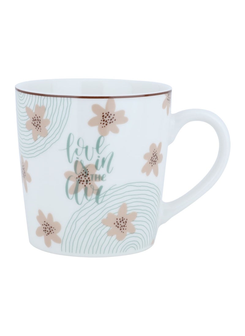 Alsaif Gallery Porcelain Mug with White Handle with Pattern  - Image 1