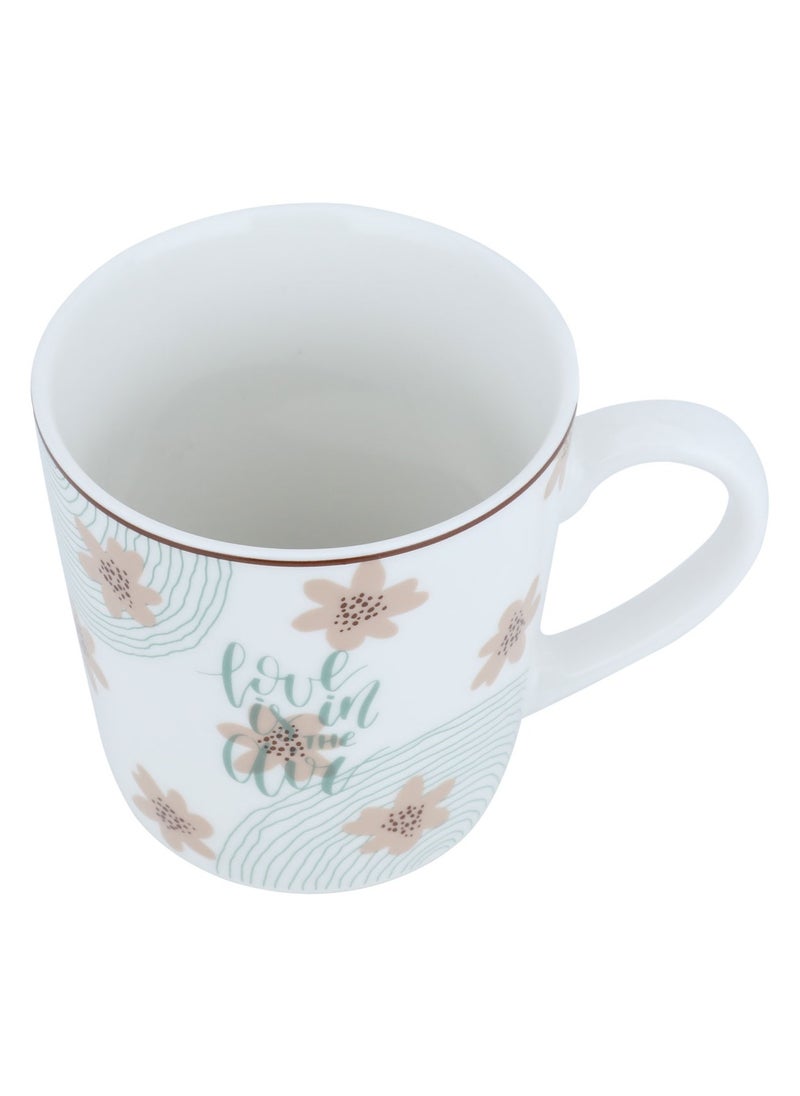 Alsaif Gallery Porcelain Mug with White Handle with Pattern  - Image 2