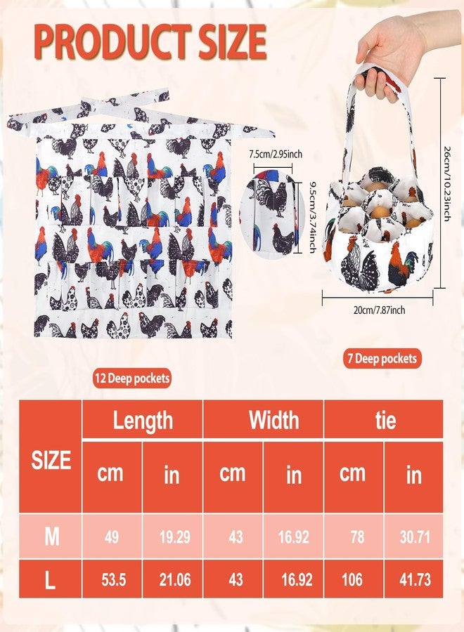 XLSXEXCL Egg Collecting Apron and Basket, 12 Deep Pockets Chicken Apron and 7 Deep Pockets Chicken Egg Basket, Tie:78cm(M) - Image 2