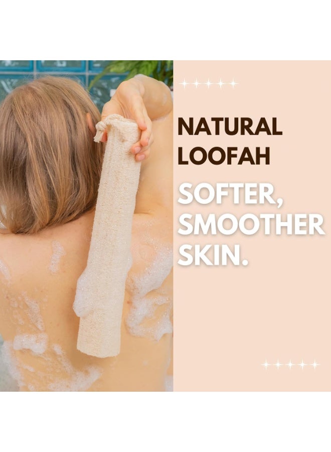 MOMENT Natural Organic Egyptian Loofah Sponges, 30x8cm Large Exfoliating Shower Loofah Body Scrubbers SPA Beauty Bath and Radiant Skin - Image 3