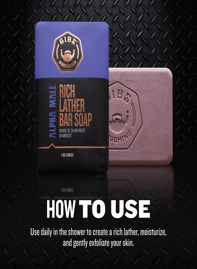 GIBS Alpha Male, Rich Lather, Long-Lasting, Vanilla, 7oz Bar Soap - Image 3