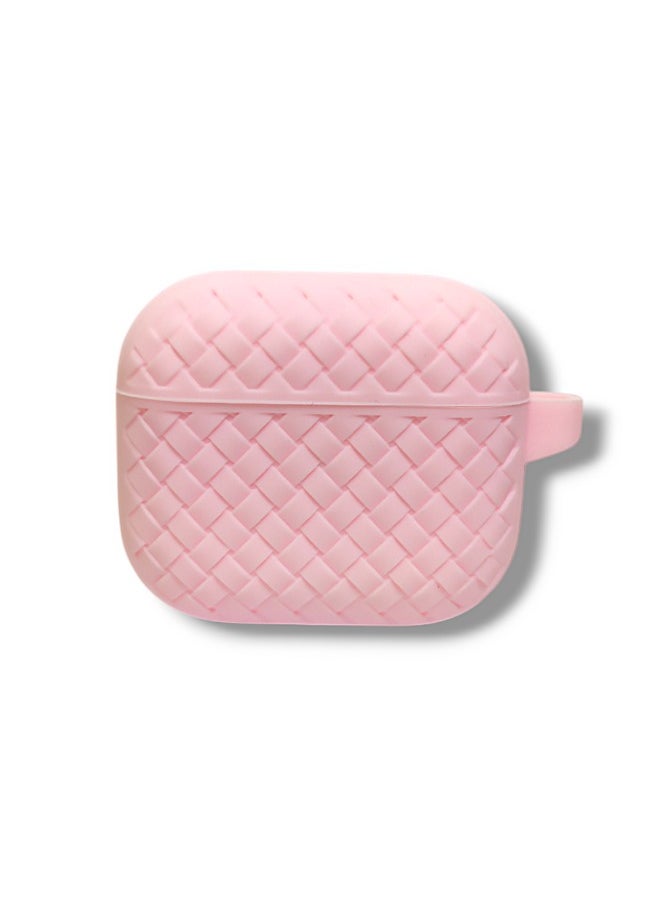 Generic - AirPods 3 Silicone Case with Stylish Ribbed Design - Pink - Image 1