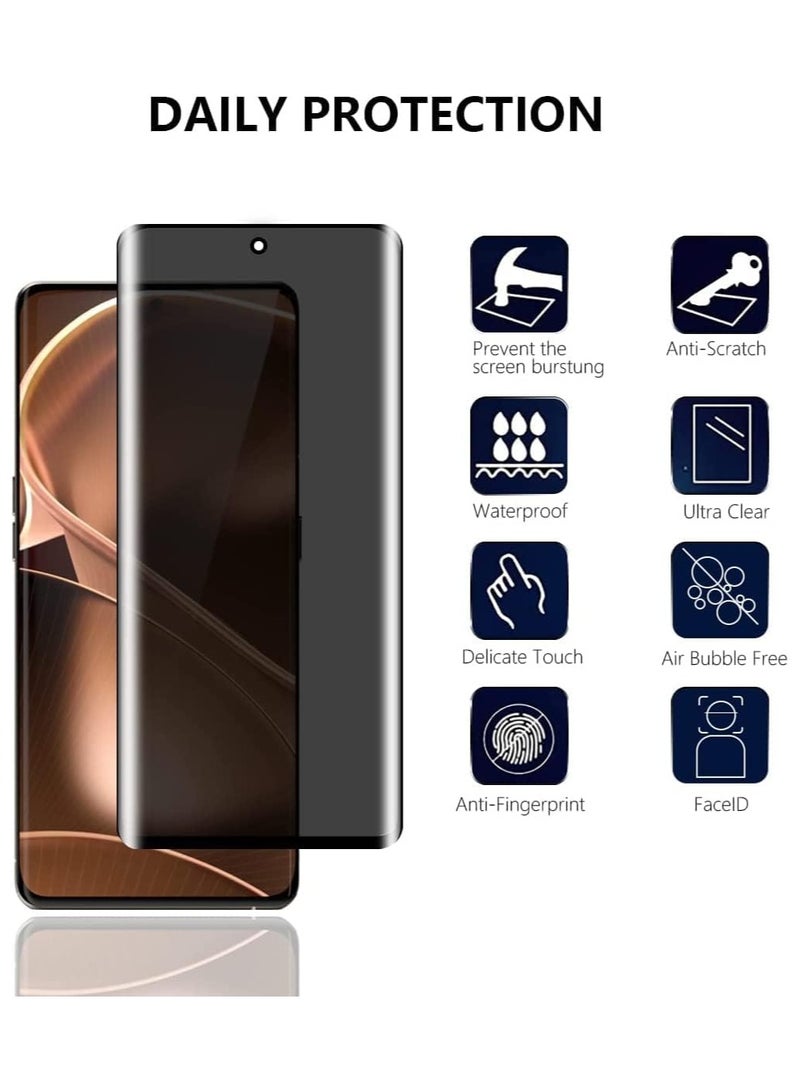 [2 Pack] Privacy Screen Protector Compatible with VIVO X60, Privacy Tempered Glass Screen Protector, Anti-Peep 9H Hardness Tempered Glass, Anti-Spy Privacy Protector Film [Anti-scratch]