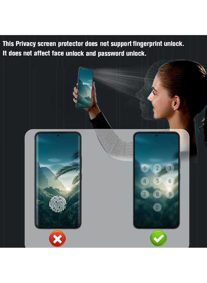 [2 Pack] Privacy Screen Protector Compatible with VIVO X60, Privacy Tempered Glass Screen Protector, Anti-Peep 9H Hardness Tempered Glass, Anti-Spy Privacy Protector Film [Anti-scratch]