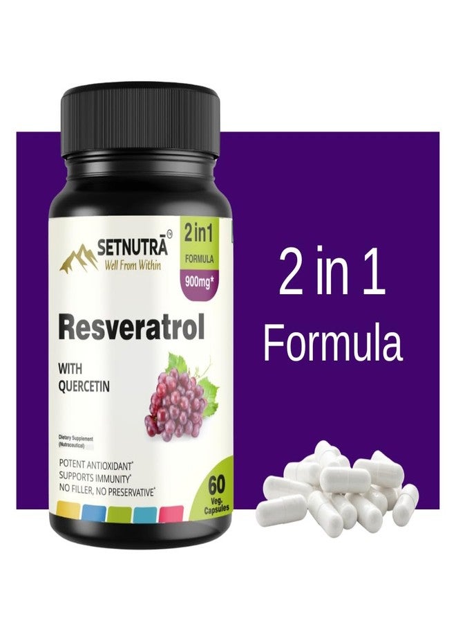 SETNUTRA Well From Within SETNUTRA | Trans Resveratrol 800mg with Quercetin | Dynamic 2 in1 Formula For Adults | Boosts NAD+ & Immune System | Cell Protection | 60 Capsules - Image 2