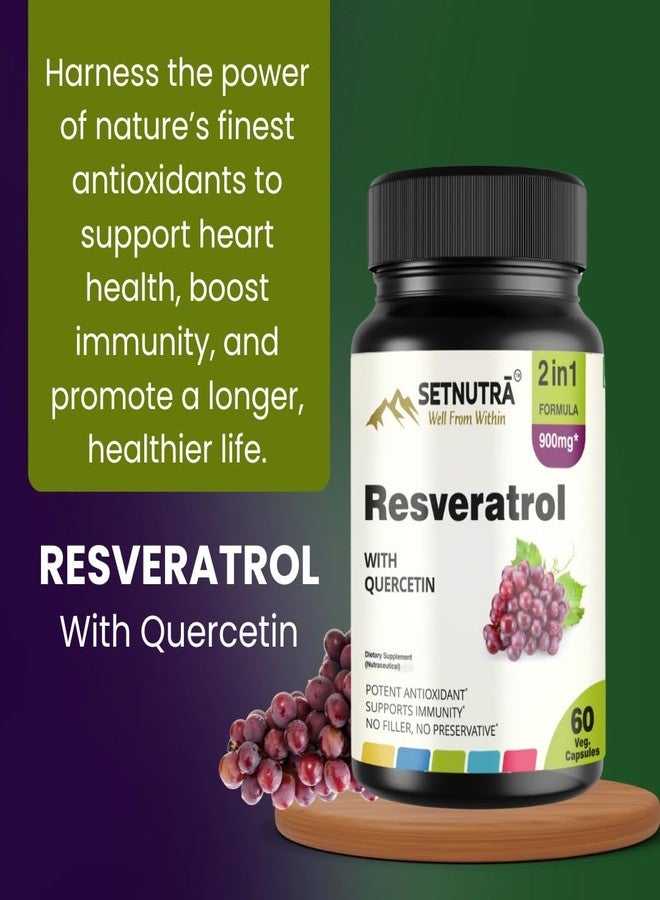 SETNUTRA Well From Within SETNUTRA | Trans Resveratrol 800mg with Quercetin | Dynamic 2 in1 Formula For Adults | Boosts NAD+ & Immune System | Cell Protection | 60 Capsules - Image 5