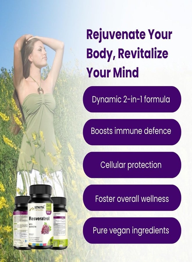 SETNUTRA Well From Within SETNUTRA | Trans Resveratrol 800mg with Quercetin | Dynamic 2 in1 Formula For Adults | Boosts NAD+ & Immune System | Cell Protection | 60 Capsules - Image 3