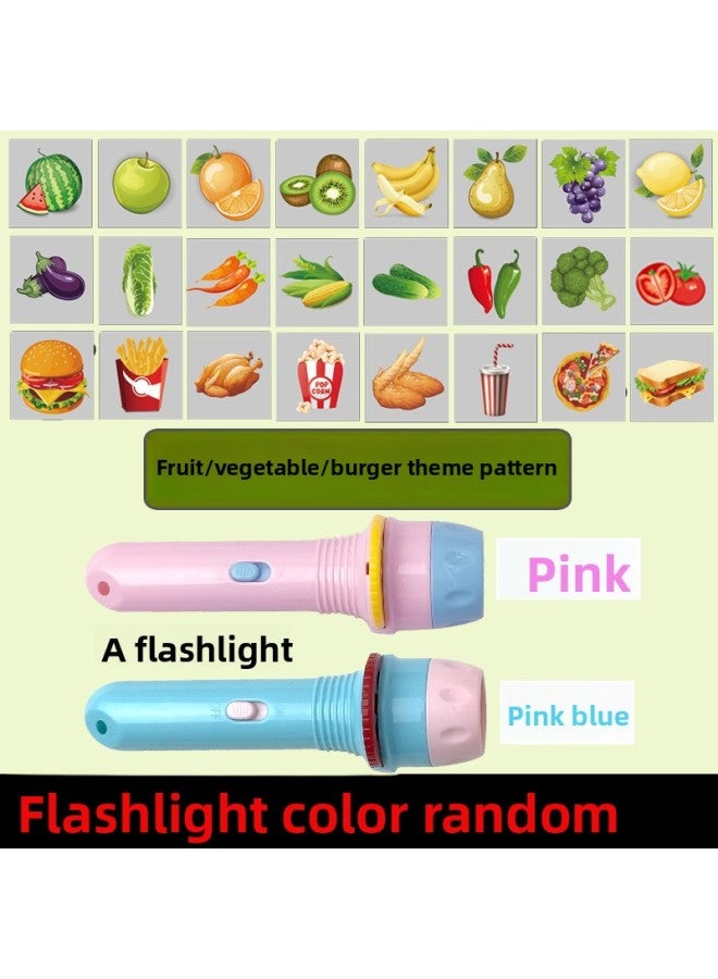 Children's Projection Small Flashlight Fruit Animal Dinosaur Pattern Slide Film Night Market Stall Batch Of Luminous Small Toys 