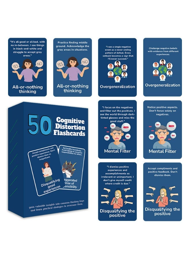 Cards For Coping Skill– Mental Health & Counseling | 50-Sheet Emotional Regulation Affirmation Cards For Teens, Adults, Women, Men, Kids – Mindfulness & Tool - Image 1