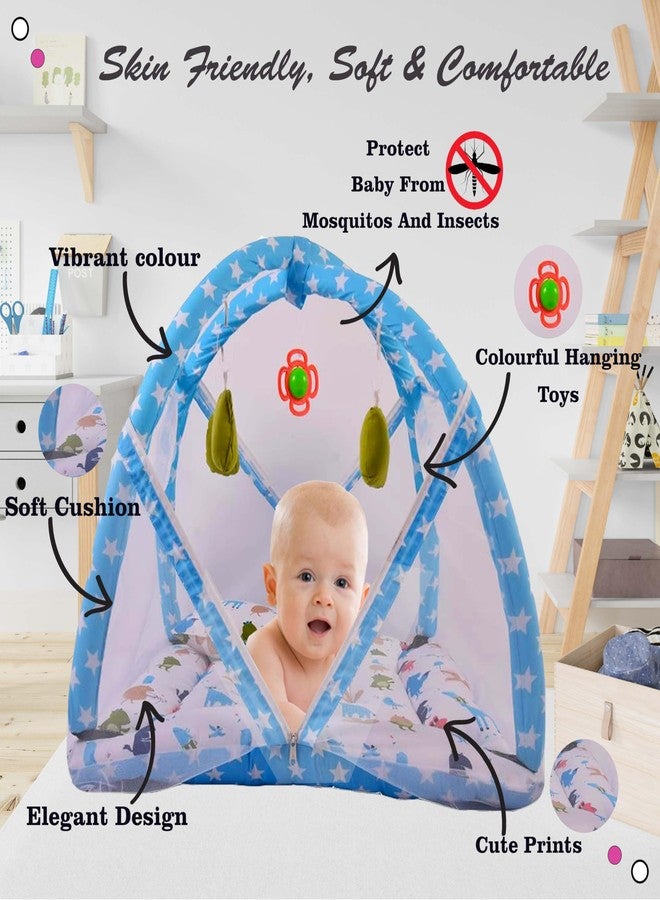 Kwitchy New Born Baby Bedding Set Combo of Play Gym Bed with Net & Carry Bag (Blue, 0-6 Months) (2PCS Set) - Image 4