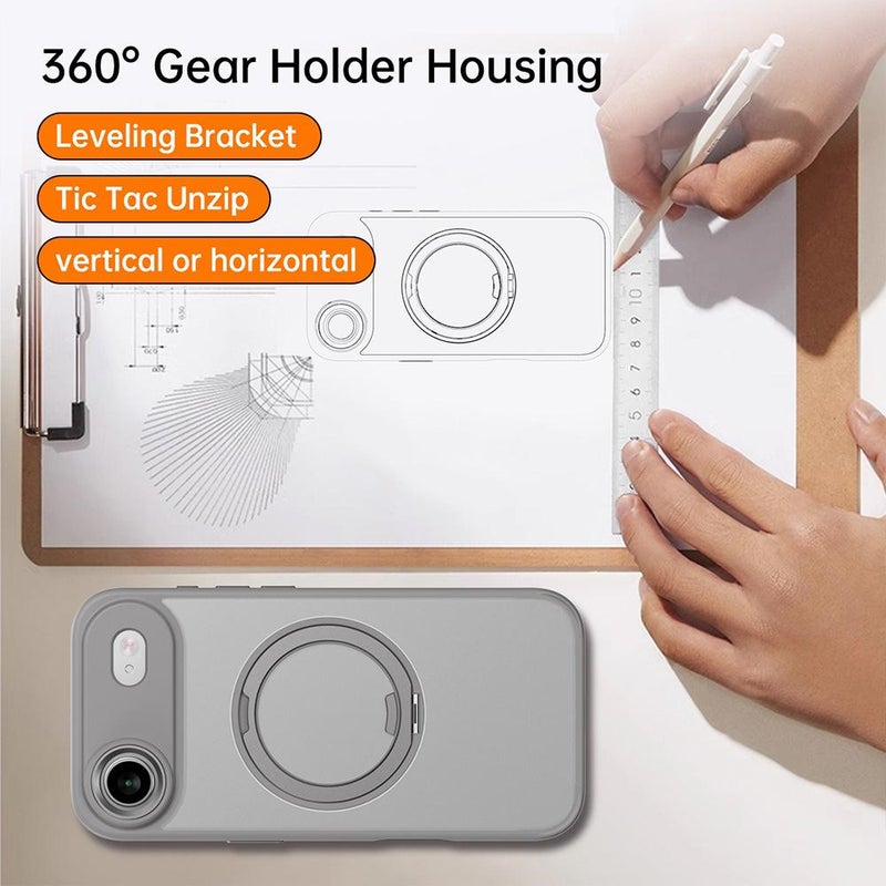 إيروريكس جراب هاتف Magsafe دوار مغناطيسي لهاتف Iphone Air (فضي شفاف) - Image 3