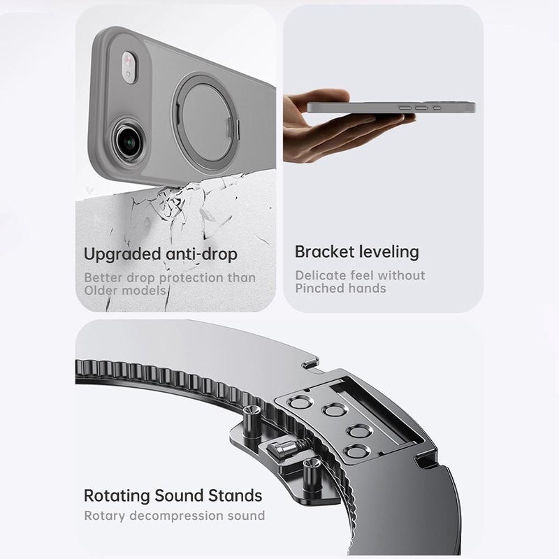 إيروريكس جراب هاتف Magsafe دوار مغناطيسي لهاتف Iphone Air (فضي شفاف) - Image 5