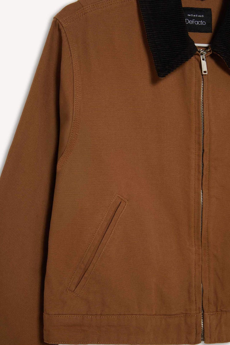 DeFacto Regular Fit Polo Collar Cotton Jacket - Image 4