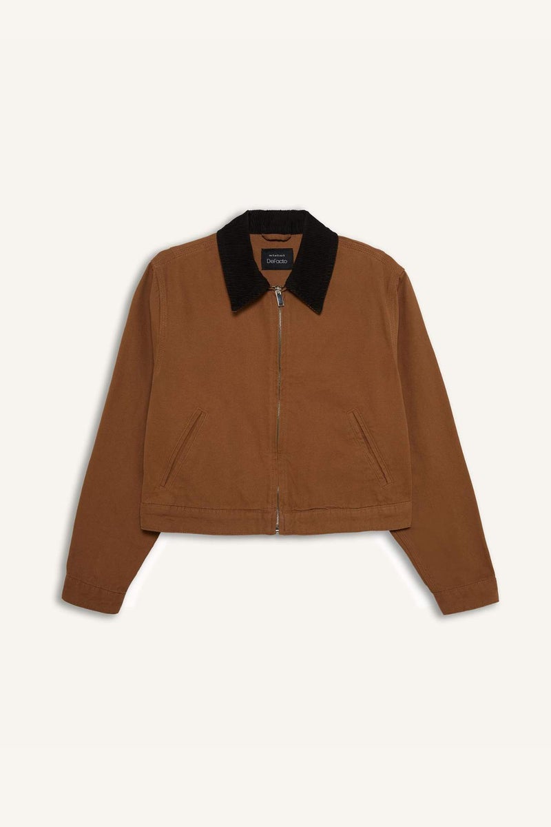DeFacto Regular Fit Polo Collar Cotton Jacket - Image 3