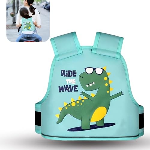 Tony Stark Kids Safety Belt for Two Wheeler with Reflective Strips, Portable Seat Belt Children Motorcycle Harness for Motorcycle Bike, Adjustable Safety Harness for Boys Girls (Chomp Champ) - Image 1