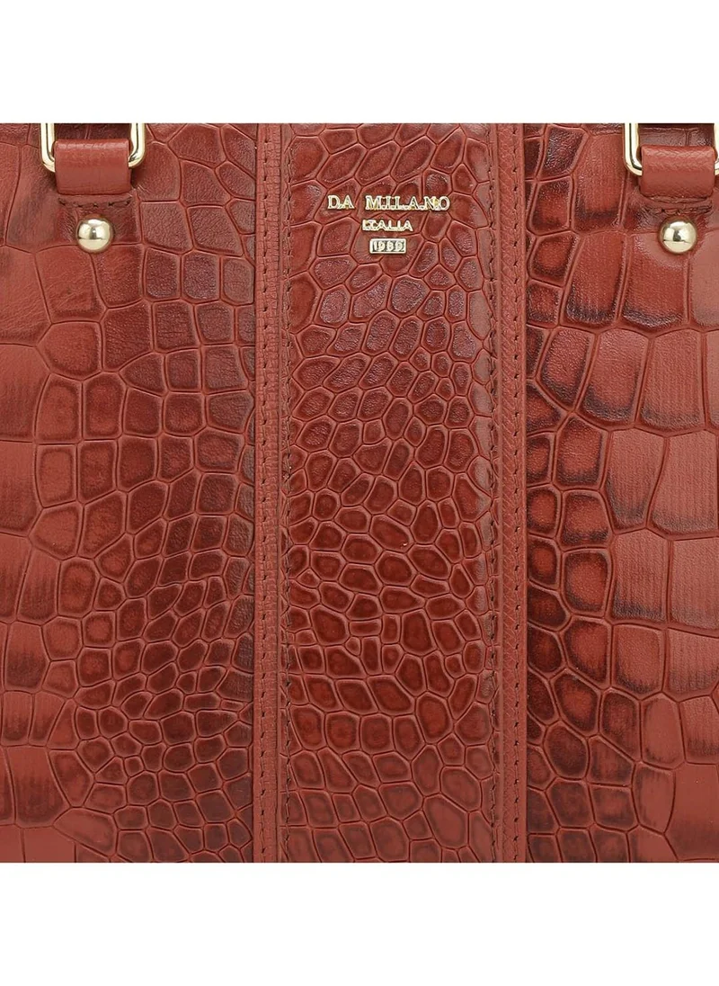 Da Milano  Genuine Leather Red Satchel Bag for Women | Best Price UAE