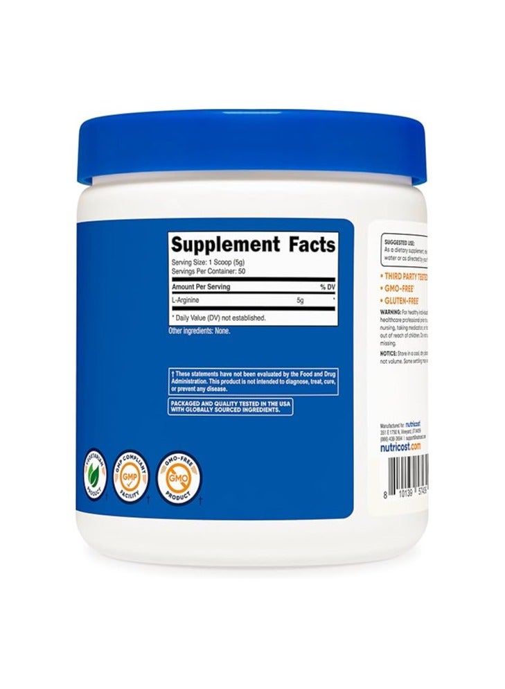 مسحوق الأرجينين النقي من nutricost (250 جرام، 5000 ملجم لكل وجبة، 50 وجبة) - Image 5