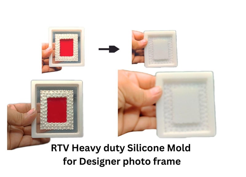 Snoogg SNOOGG Pack of one 4 Inch RTV Heavy Duty Photo Frame - Bead Design Silicone Heavy Duty Moulds Epoxy Resin Casting Resin Art DIY Project  - Image 2