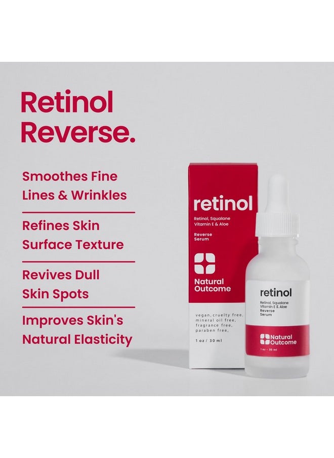 natural outcome Retinol Serum For Face | Fine Line And Wrinkle Reducer Serum | Nightly Hydrating Facial Serum With Hyaluronic Acid, Vitamin E, Squalane And Aloe Vera | Collagen Enhancer | 1 Oz 