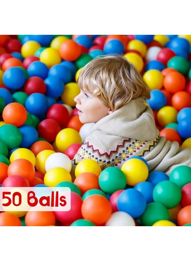 Wembley Pool Ball 50 Pcs 6 Cm Colorful Small Plastic Balls Safe Soft Ball For Baby Playing Items Indoor Easy To Grasp | Bpa-Free, Non-Toxic Ball - Isi Safety Certified, Softball, Multicolor - Image 2