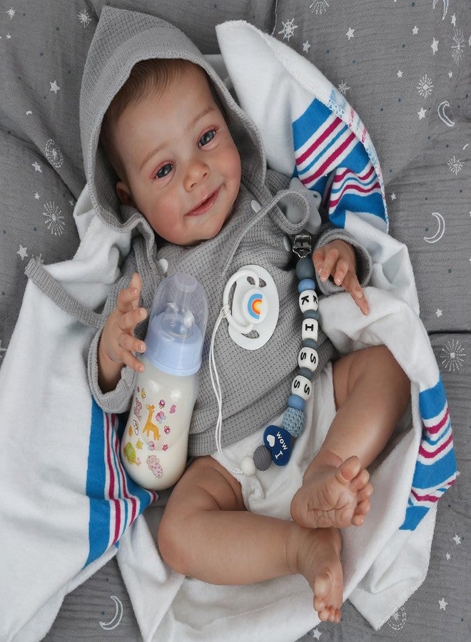 CHAREX Lifelike Reborn Baby Dolls Boy - 18 Inch Real Life Realistic Newborn Doll with Handmade Soft Cloth Body, Comes with Accessories - Gift for Kids Ages 3+ - Image 4