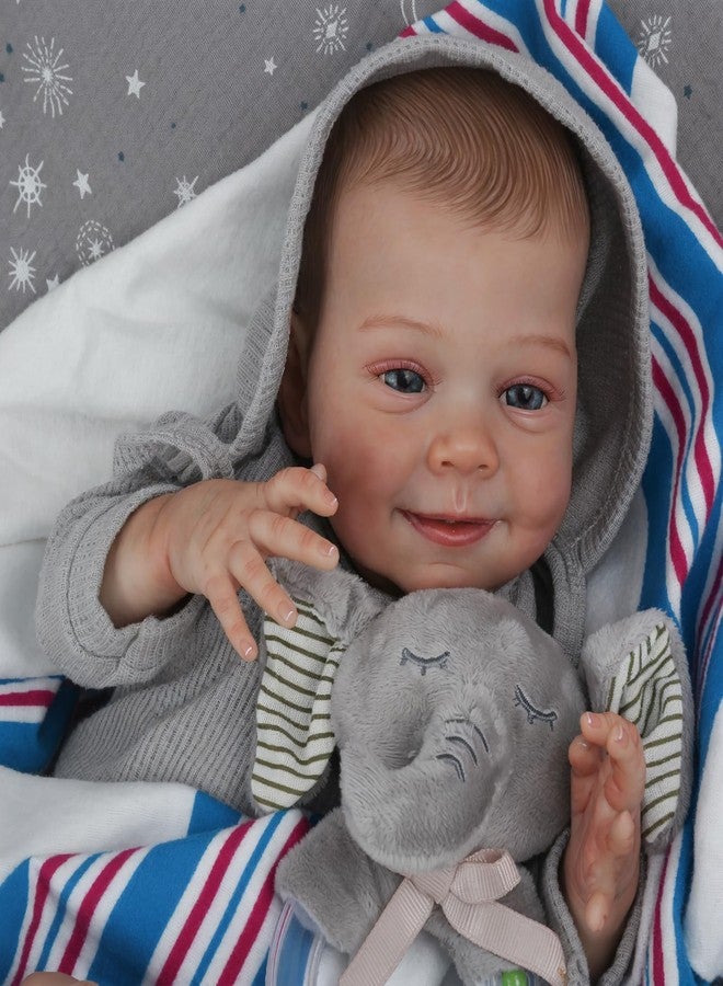 CHAREX Lifelike Reborn Baby Dolls Boy - 18 Inch Real Life Realistic Newborn Doll with Handmade Soft Cloth Body, Comes with Accessories - Gift for Kids Ages 3+ - Image 5