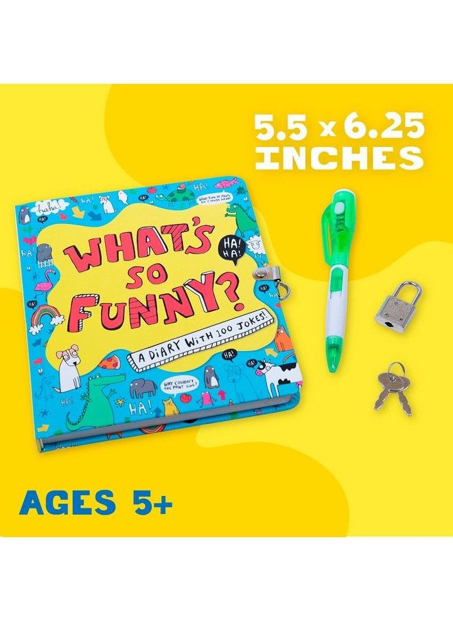 Peaceable Kingdom What So Funny?Lock And Key Diary With Jokes And Magic Light Pen