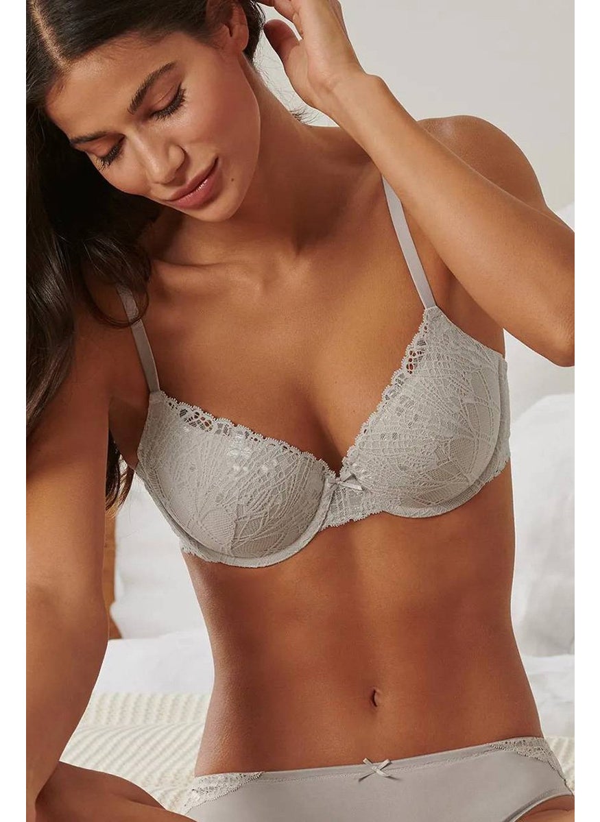 Tchibo Women Underwire Non Padded Bra, Grey  - Image 1