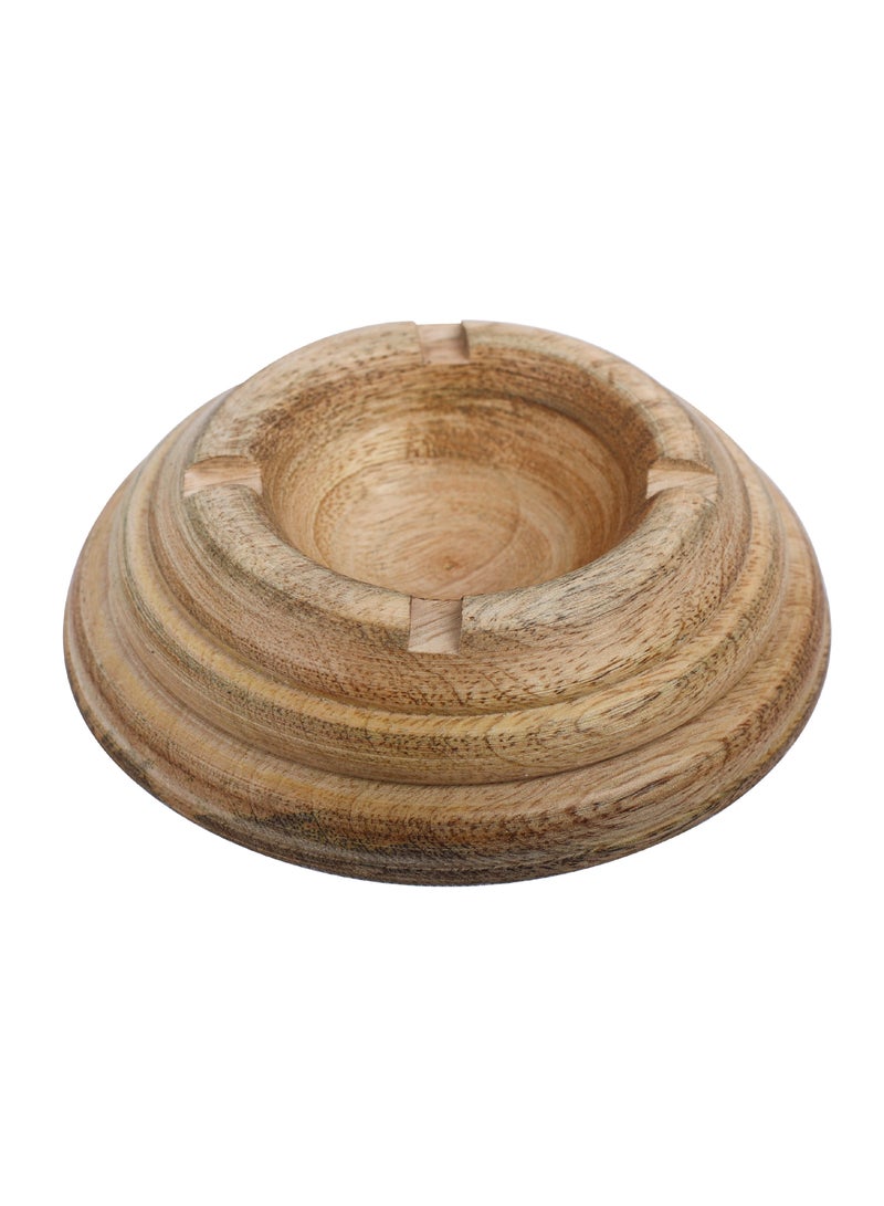 OLYNO CigarCrest Elegant Acacia Wood Ashtray | Sustainable Smoking Accessory | Eco-Friendly Durable Design | For Indoor Outdoor Use - Image 1