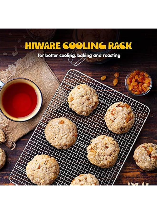 Hiware 2-Pack Cooling Racks for Baking - 8.5 x 12 - Quarter Size - Stainless Steel Wire Cookie Rack Fits Quarter Sheet Pan, Oven Safe for Cooking, Roasting, Grilling - Image 4