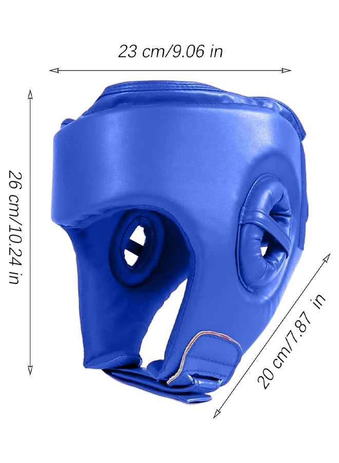 DUNISO Boxing Helmet Wrestling Training Helmet Professional Protective Training Supplies Adjustable Martial Arts Boxing Equipment Taekwondo Thickened Fighting Head Guard Blue - Image 5