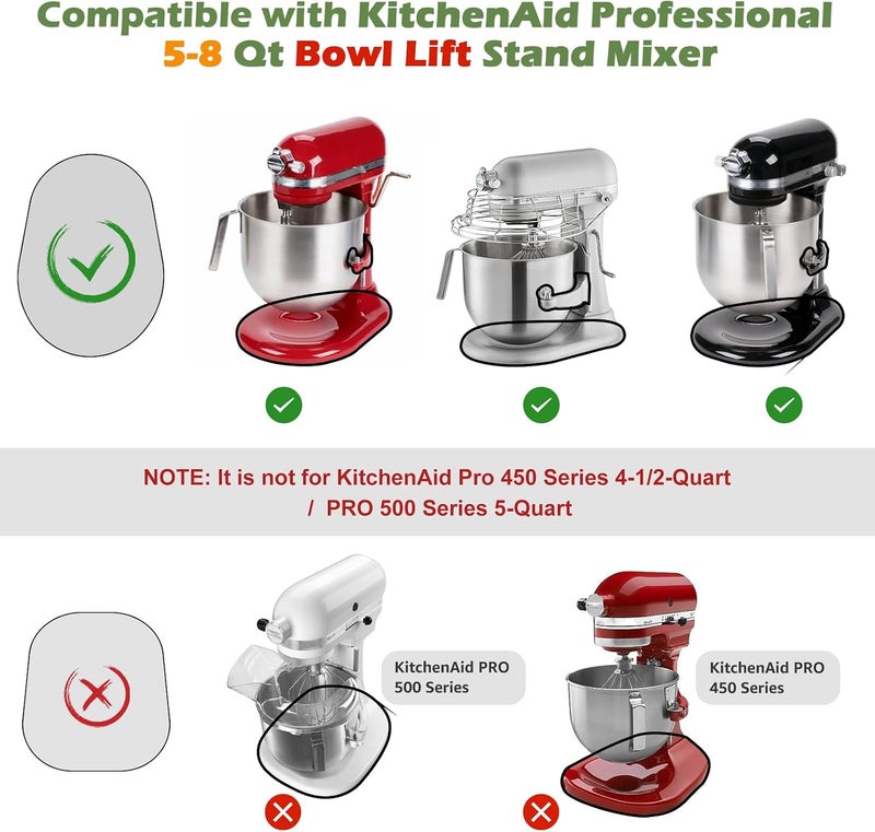 منزلق الخلاط لـ Kitchen Aid 5-8 Qt Bowl Lift Stand Mixer، حصيرة منزلقة خشبية لأجهزة المطبخ ملحقات تخزين سطح العمل، ملحقات الخلاط صينية منزلقة لوح نقل لـ Kitchen Aid، وردي - Image 2