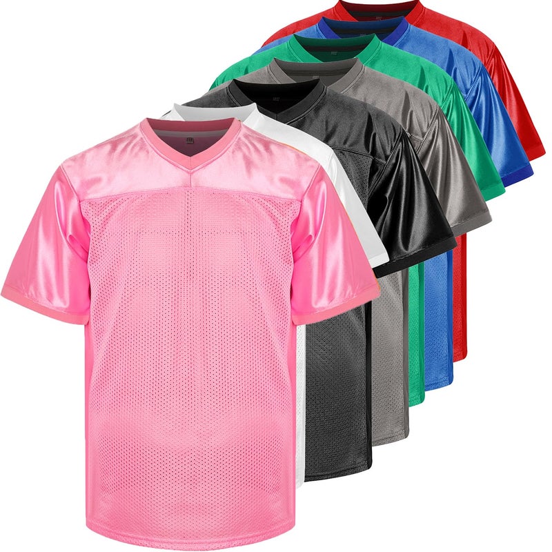 Phoneutrix Blank Football Jersey, Sports T-Shirt Hip Hop Jersey for Party (Medium, Pink) - Image 1