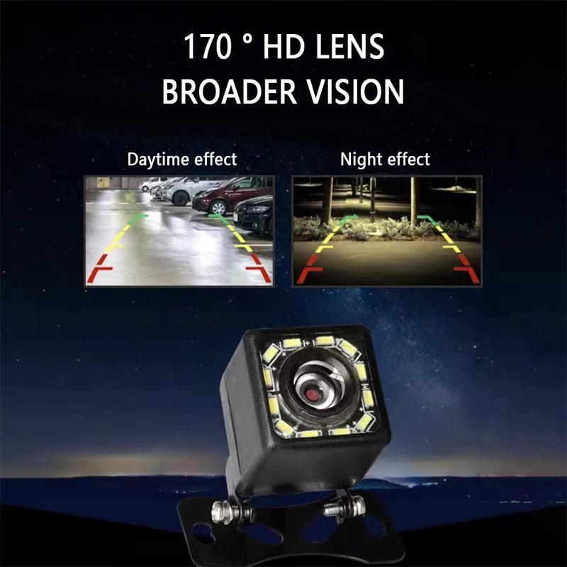 Turcee Backup Camera for Car HD Rear View Camera Ultra HD 12 LED Night Vision Waterproof 140° Wide View Reverse Camera Fit Universal Cars, SUV, Trucks, RV - Image 3