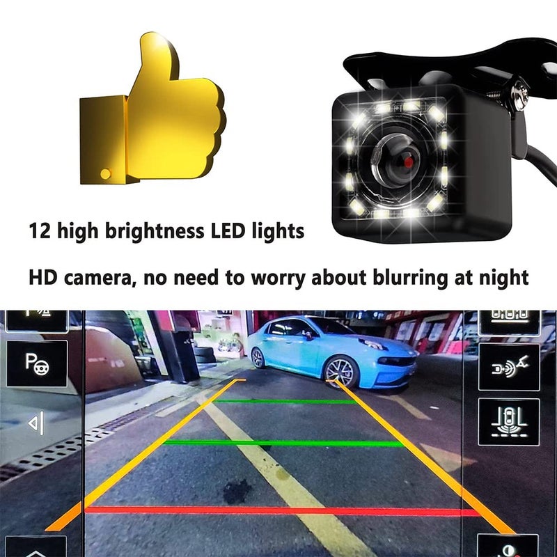 Turcee Backup Camera for Car HD Rear View Camera Ultra HD 12 LED Night Vision Waterproof 140° Wide View Reverse Camera Fit Universal Cars, SUV, Trucks, RV - Image 4