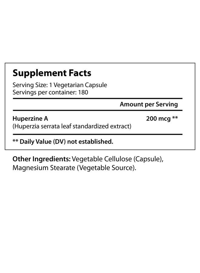LongLifeNutri Huperzine A 200 Mcg 180 Vegetarian Capsules ; Made In Usa ; Powerful Nootropic Brain Complex ; Cognitive Function Enhancer Supplement ; Memory Focus Clarity Mental Booster ; 200Mcg Pure Powder Pill - Image 3