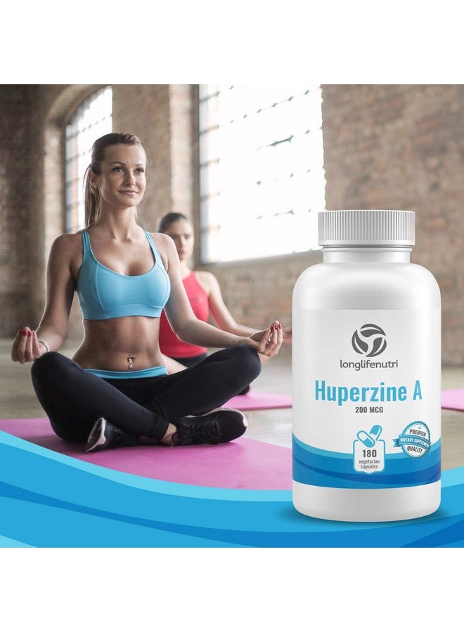 LongLifeNutri Huperzine A 200 Mcg 180 Vegetarian Capsules ; Made In Usa ; Powerful Nootropic Brain Complex ; Cognitive Function Enhancer Supplement ; Memory Focus Clarity Mental Booster ; 200Mcg Pure Powder Pill - Image 4