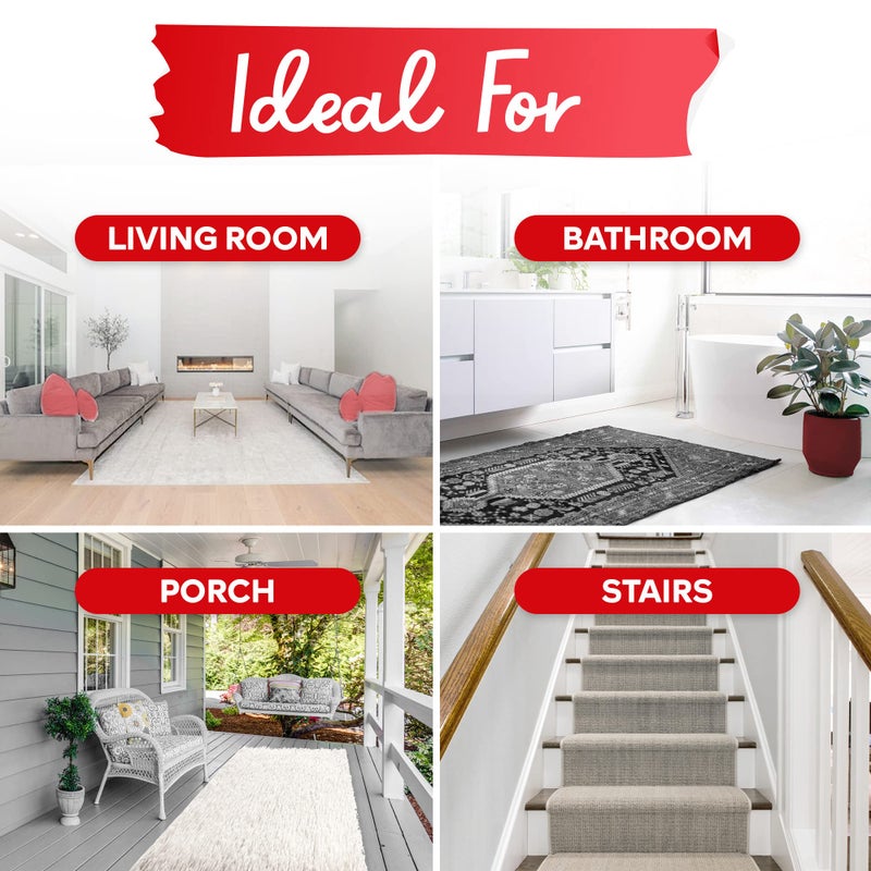 XFasten Double Sided Carpet Tape for Area Rugs 2 Inch x 10 Yards 1” Core Residue-Free Carpet Double Sided Rug Tape for Laminate Floors, Rug Tape Gripper for Carpet, Tape for Hardwood Floors - Image 5