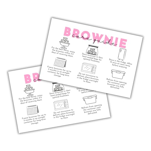 Lashicorn Brownie Chocolate Care Instruction Storage Cards | 30 pk 4x6” Bakery Customer Sourdough Bread Blondie Baker Business Dessert Contracts Forms - Image 1