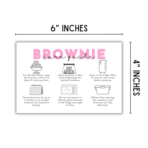Lashicorn Brownie Chocolate Care Instruction Storage Cards | 30 pk 4x6” Bakery Customer Sourdough Bread Blondie Baker Business Dessert Contracts Forms - Image 3
