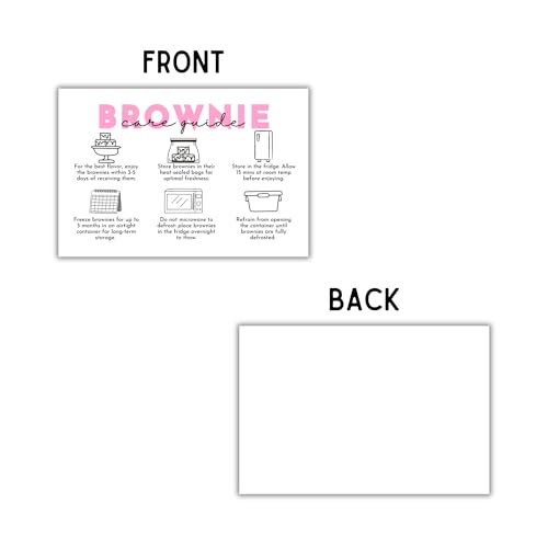 Lashicorn Brownie Chocolate Care Instruction Storage Cards | 30 pk 4x6” Bakery Customer Sourdough Bread Blondie Baker Business Dessert Contracts Forms - Image 4