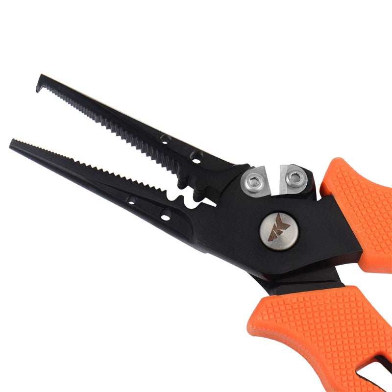 Kastking KastKing Cutthroat 7 inch Fishing Pliers, 420 Stainless Steel Fishing Tools, Saltwater Resistant Fishing Gear, Tungsten Carbide Cutters, 7'' Split Ring Nose, Orange - Image 3
