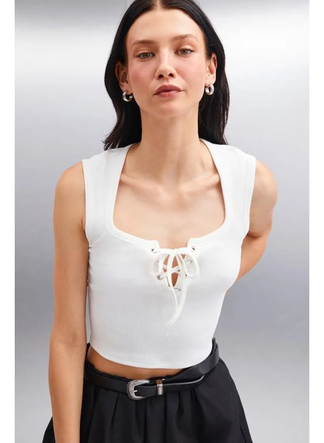 GRIMELANGE Grimelange Paolina Women's Crop Ecru Blouse